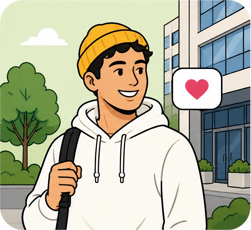 Student following an employer